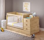 Baby Mocha Voksende Babyseng (Gyngende og kan bruges som bord) (70x115-70x160 cm)