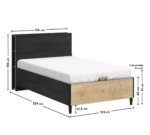 Sort seng med base - Image 2