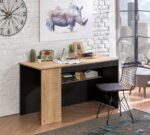 Sort bredt skrivebord