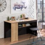 Sort bredt skrivebord