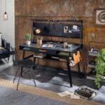 Dark Metal Skrivebord (Med enhed)