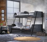 Dark Metal Bred Køjeseng (90x200-120x200 cm)