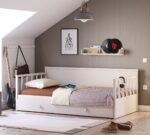 Daybed uden tag, seng i cremefarve (med underseng) (100x200 cm) - Image 3
