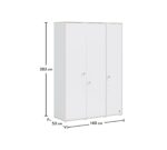 Montes Hvid 3-dørs skab - Image 5