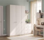 Varia Krem 3-dørs Line-skab