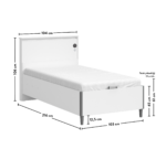 Hvid seng med base - Image 2