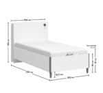 Hvid seng med base - Image 3